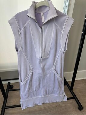 Anthropologie Daily Practice Sleeveless Lilac Half-Zip mini dress